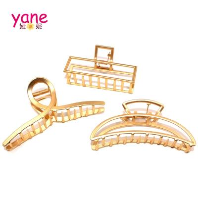 China Fashional hair claws shape lady hot sale metal hollow hair claw multi shape style gold hair claw for women for sale