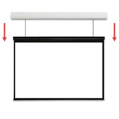 China Electric Projection Screen 10 Meters Height Double Brainstorm Electric Motor With Radio Remote for sale
