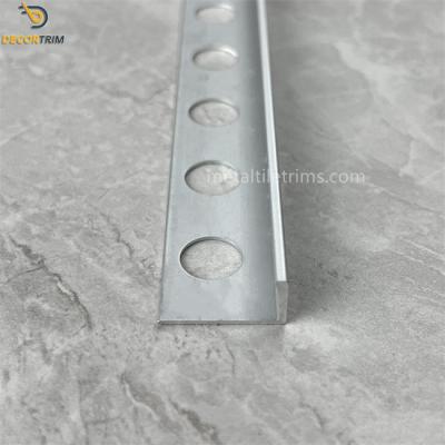 China Tile Finishing Trim Tile Edge Trim Strip Customized Punching Silver Color for sale
