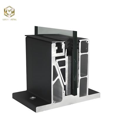 Chine Clôture à grille en verre en aluminium sans cadre avec supports en acier inoxydable à vendre
