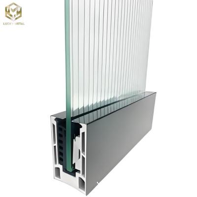 China Frameless Tempered Glass Aluminum Fence Panels Modern Slim Profile for sale