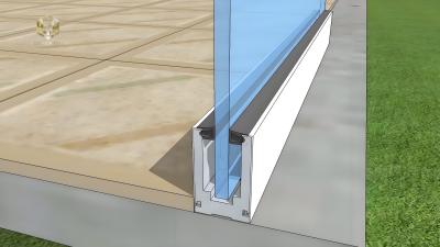 China Powder-Coated Durable Aluminum Glass Fence Panels For Poolside Safety for sale