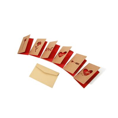 China China Wholesale Custom High Quality Laser Cut Valentine Love Greeting Card Wrapping Paper for sale