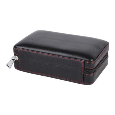 China CLASSIC modern custom wholesale brown leather portable pocket cigar storage box for sale
