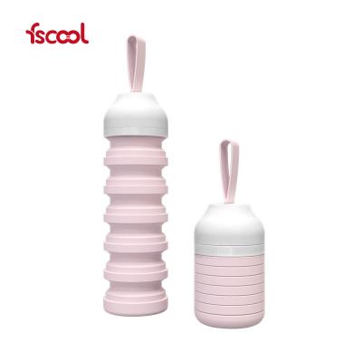 China Viable Wholesale Collapsible Silicone Sports Drink Water Bottle Custom Folding Collapsible Logo for sale