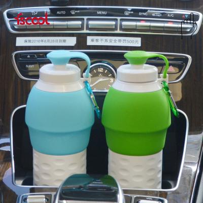 China Wholesale Viable Fscool BPA Free Portable Silicone Collapsible Travel Water Bottle for sale