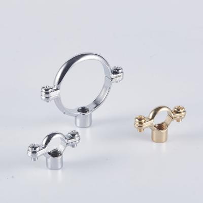 China Secure Pipe Fastening Brass Pipe Clips Chrome Plated Connector Easy Installation for sale