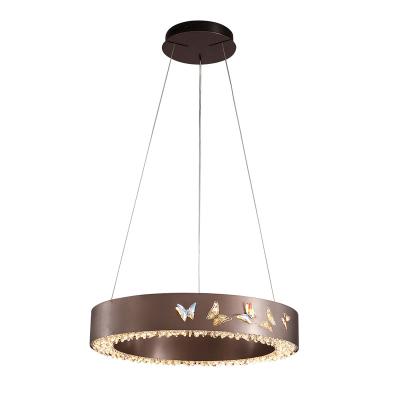 China Modern Chinese Manufacture Brown Crystal Modern Bar Hotel Home Decorative Chandelier Hanging Lamp For High Ceilings for sale