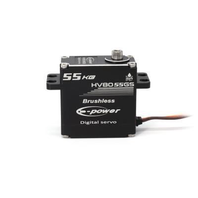 China Vehicles & Remote Control Toys E-power HV8055GS Waterproof IP67 High Speed Large Torque 55KG Brushless Digital Servo For Rc 1/8 1/10 Truck Robot Car Accessor for sale