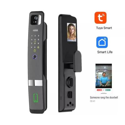 China Apartment Digital 8 Languages Smart Home Tuya Wifi 3D App 3D Face Fingerprint Password Card Key Smart Door Lock for sale