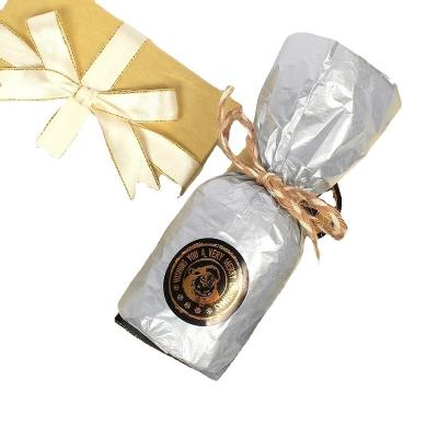 China Custom LOGO 17gsm Full Edition Gold Copy Paper Gold Snow Pear Paper Full Single Sided Double Sided Printing for Wine Bag Garment for sale