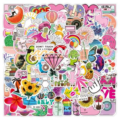 China Waterproof+Eco-friendly 100pcs Waterproof Vinyl Die Cut Stickers Decorative For Car Motorcycle Bicycle Luggage Sticker for sale