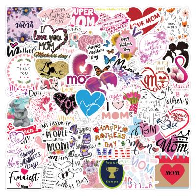 China Waterproof+Eco-friendly 100pcs Waterproof Vinyl Die Cut Decorative Mother's Day Stickers For Car Motorcycle Bicycle Luggage Sticker for sale