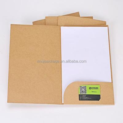China Eco-friendly 350 Grams American Kraft Paper Custom Kraft Paper Presentation Folder for sale