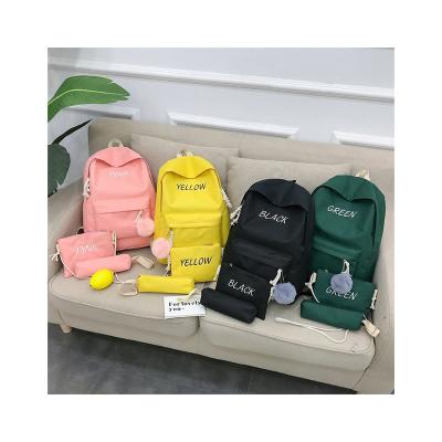 China Durable Factory Price 3 Piece School Bags Sets Travel Primary Teen Girls Kids School Backpack With Pendant for sale