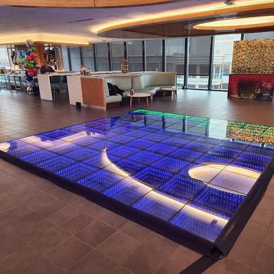 China 3D Theme Park Infinity Mirror Video Light Led Dance Floor for sale