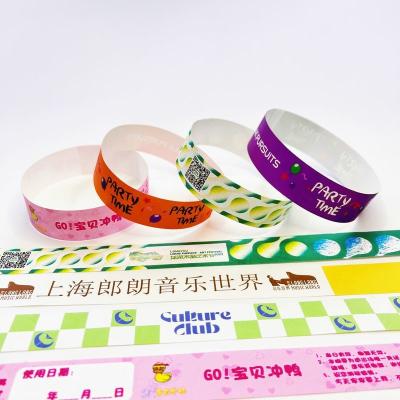 China Colorful Tyvek Wristbands With Snap Closure Waterproof Sequential Numbering Custom Logo for sale