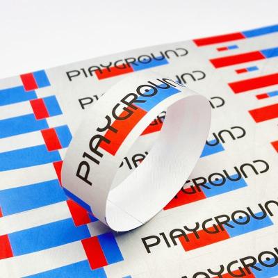 China Durable Tyvek Paper Event Wristbands with Bar Coding and Full Color Printing for sale