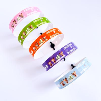 China Waterproof Custom Full Color Logo Plastic Bracelet For Events Custom Service for sale