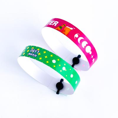 China Waterproof Custom Full Color Logo PVC Bracelet For Events With Custom Service for sale
