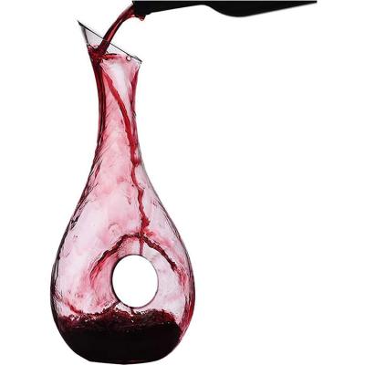 China Swollen Lead Free Wine Decanter 1500ml Crystal Glass Red Wine Accessories Durable Hand Wine Decanter for sale