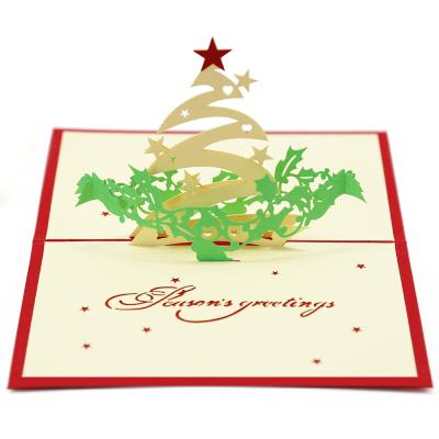 China Customizable Africa Christmas Star Hollow Paper Card Three-Dimensional Die-Cut Special Christmas Greeting Card for sale
