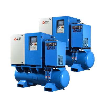 China Lubricated Portable Silent Oil Free 7.5KW 11KW 15KW 4-In-1 Screw Air Compressor for sale