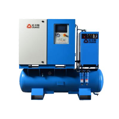 China High Efficiency/Free Installation/Adjustable Pressure Dukas All In One Low Noise Energy Saving 7.5KW 11KW 15KW 22KW 16 Bar Screw Air Compressor For Fiber Laser Cutting Machine for sale
