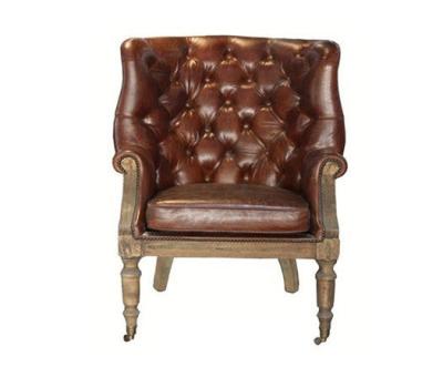 Chine Chaise boutonnée de cru de Wing Deconstructed Antique Retro Leather à vendre