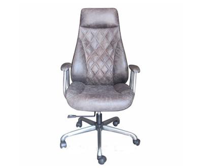 Chine Rétro chaise pivotante en cuir de bureau de haute antiquité arrière avec des roues et des bras à vendre