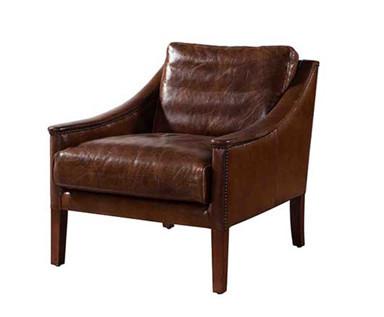 Chine Chaise en cuir de loisirs de cru avec les jambes en bois de bras en cuir à vendre