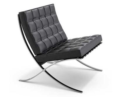 Chine Chaise en cuir de Barcelone de chaise de cru de loisirs avec des jambes en métal à vendre