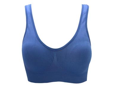 中国 全破裂させた快適のための青く継ぎ目が無い Racerback の柔らかいスポーツのブラ 販売のため