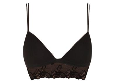 Cina Il pizzo abbastanza nero ha riempito i reggiseni di Wirefree in nylon/elastam/cotone in vendita