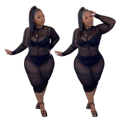 China YM175 Viable Fashion Sexy Mesh Dress Plus Size Club Wear Sheer Dress Plus Size Xxxxl for sale