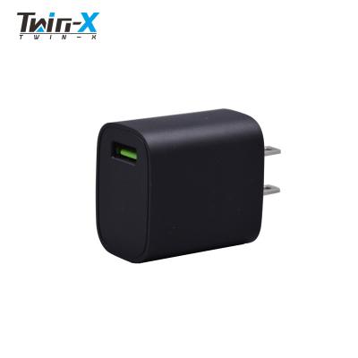 China Universal Black USA Manufacturer and European Standard 20W USB-A Interface Fast Charger for sale