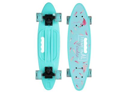 China 22 InchSkate Factory Wholesale Custom Board PU Youth Flash Wheel Fish Skateboard For Youth for sale
