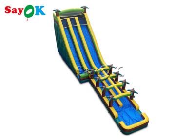 China Large Multi Channel PVC Inflatable Bouncer Slide With Pool for sale