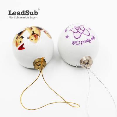 China Leadsub Ceramic One Stop Shop Christmas Theme Round Sublimation Ceramic Christmas Ornaments Personalized Ball for sale