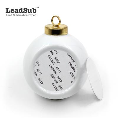 China Home Decoration Christmas Ornament Sublimation White Coating Ceramic Ball for sale