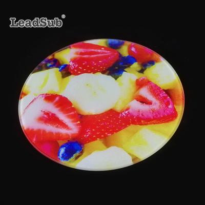 China Viable Custom Size Sublimation Glass Board Custom Heat Press Colored Sublimation Round Glass Size Boards for sale