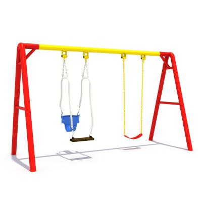 China Strong Swing Seat New Design Kids Metal Frame Outdoor Playground Two Seat Swing for sale