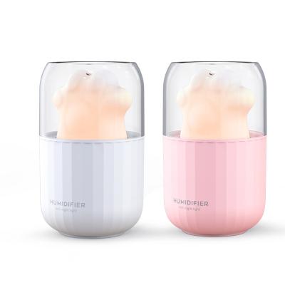China Car Stock Cat Paw Air Humidifier for Bedroom, Home and Office Ultrasonic Cool Mist 300ml Humidifier Babies Essential Oil Diffuser for sale