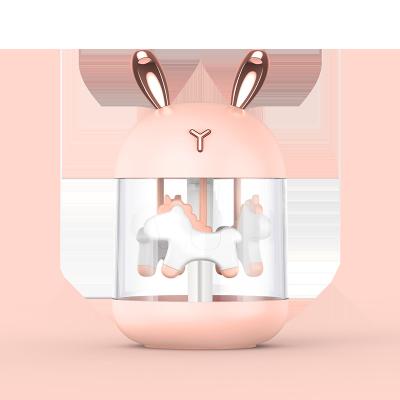 China Amazon Design 300ml Mini Portable Night Light Usb Diffuser Car Humidifier Pink ABS Pink ABS 2021 New for sale