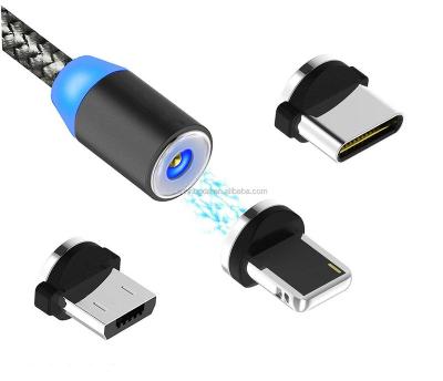 China Magnetic Mobile Phone 3in1 USB Charging Cable Round Type for sale