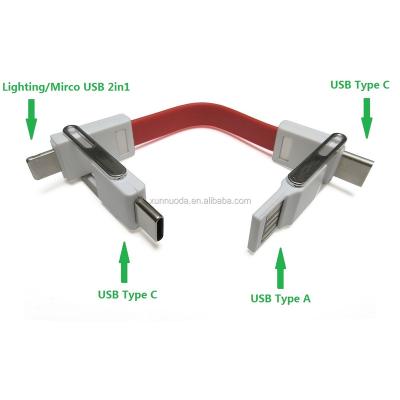 China Magnetic 4in1 USB Type C Magnetic OTG Cable With Keychain for sale