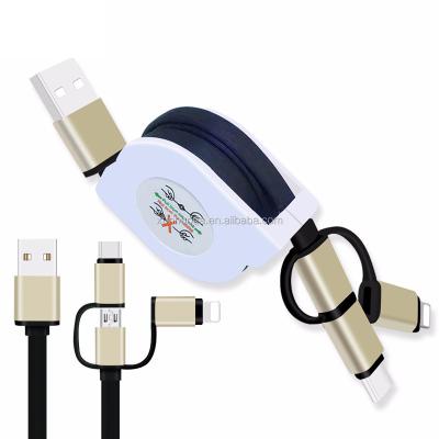 China Magnetic Retractable 3in1 USB Charging Cable for sale