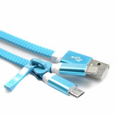 China Magnetic Type USB 2in1 Zipper Charging Cable for sale