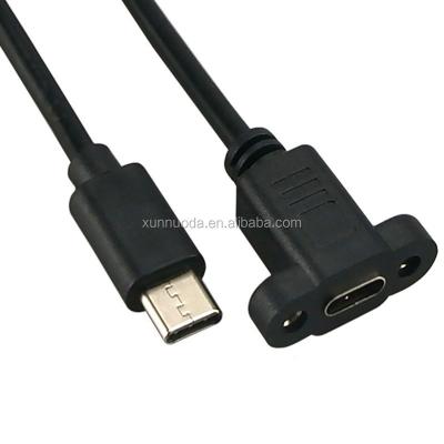 China Female MP3/MP4 Player Panel Mount USB 3.1 Type C Female To USB 3.1 Type C Male Extension Cable for sale