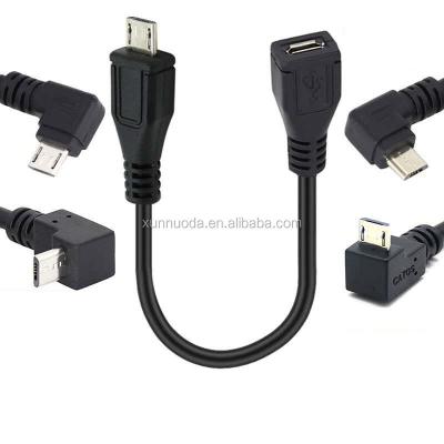 China MP3/MP4 Player Right/Left/Up/Down Angle Micro USB Male To Micro USB Female Extension Cable for sale